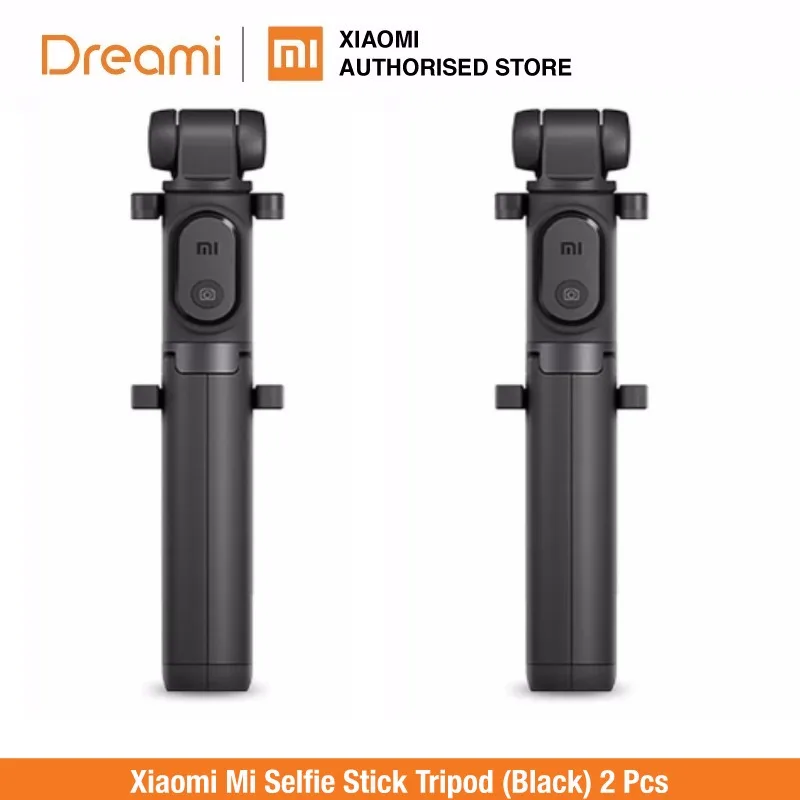 Глобальная версия) Xiaomi Mi складной штатив селфи палка [Bluetooth Selfiestick] [беспроводной затвор селфи палка] - Цвет: Black 2 pcs