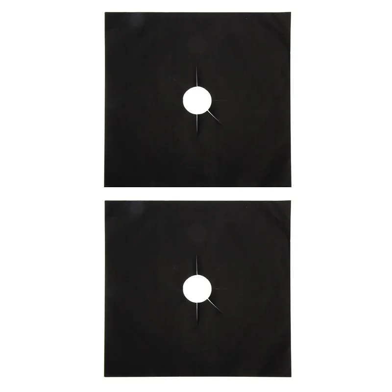 2PC Black 1/2/4 шт антипригарный нож плита защитная крышка вкладыш Алюминий Фольга плита крышка Накладка Кухня Пособия по кулинарии аксессуары - Color: 2PC Black