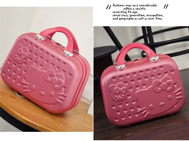 Love cat travel kit Макияж комплект корейский портативный на молнии Коробка милая девочка повседневная водостойкая 13 дюймов макияж Чехол голограммы