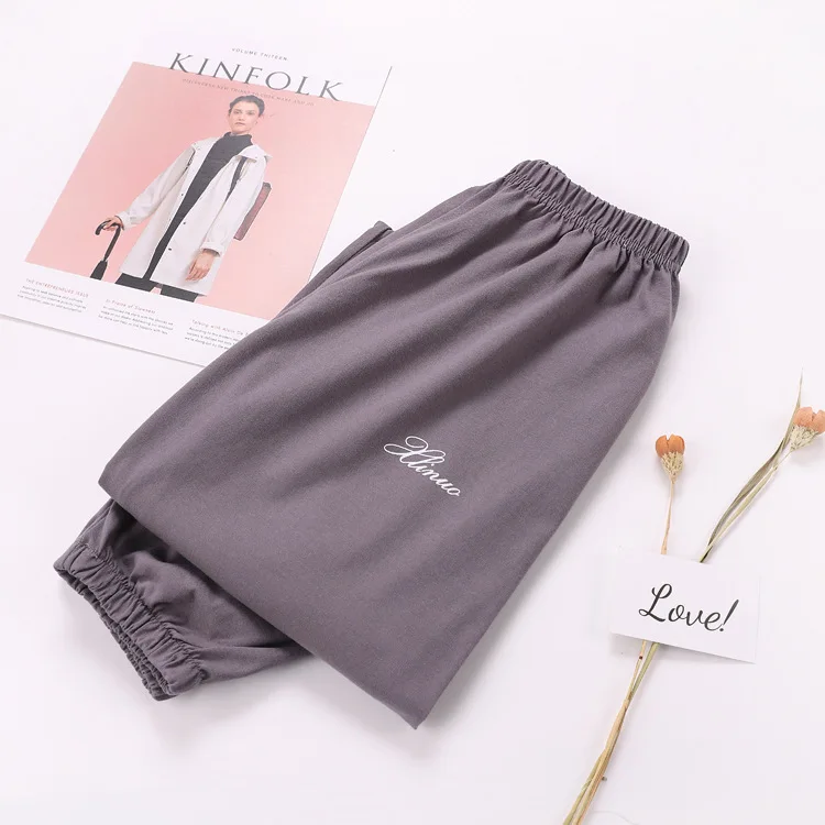 Весна лето женские хлопковые Пижамные штаны Свободные повседневные пижамы