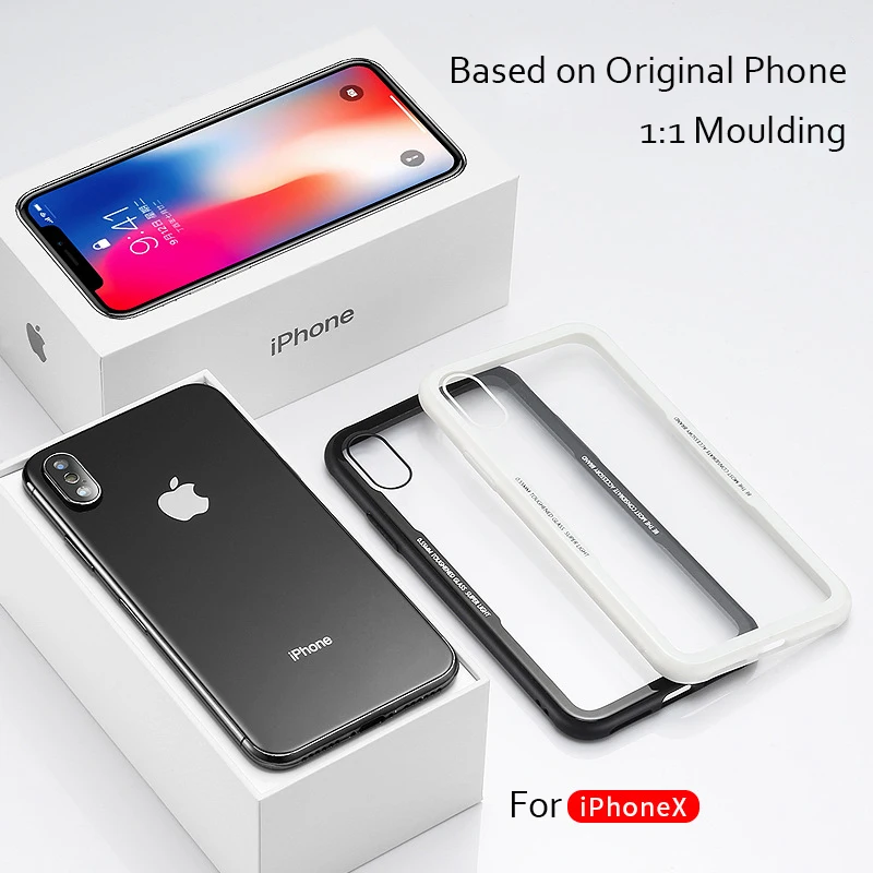 Тонкий чехол из закаленного стекла для iPhone Xr Xs Max стеклянный 6 6s 7 8 Plus прозрачный