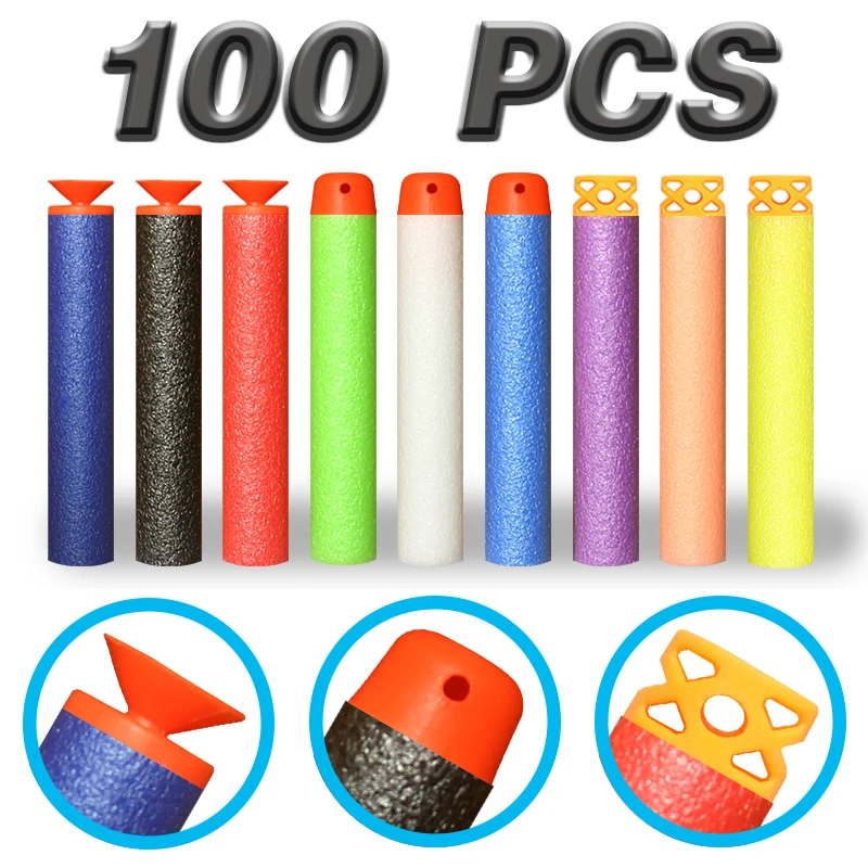 100 шт. разноцветные пули для пистолета 7 2 см|toy gun bullets|gun bulletdart toy |