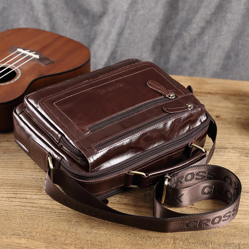 Кожаная сумка CROSSOX в классическом стиле SL423|cross ox|bag genuine leathersmall bag |