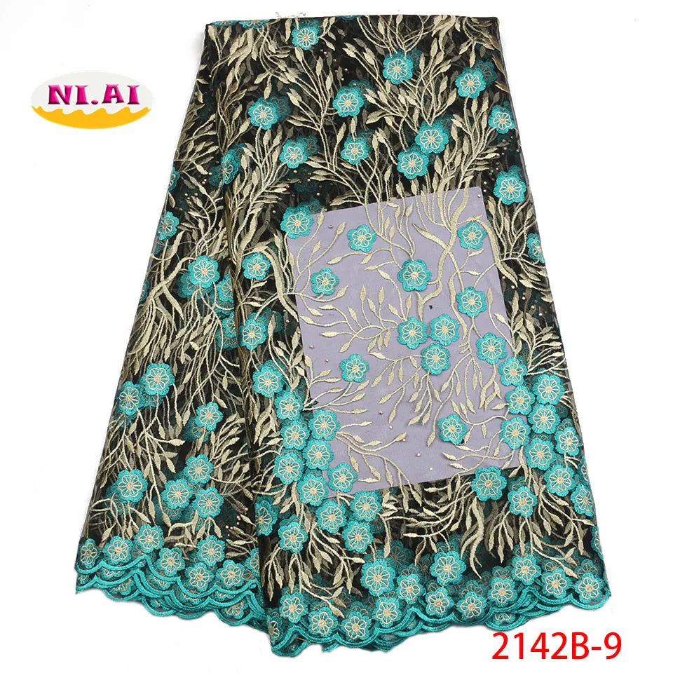 african latest net lace fabrics high quality 2018 hot sale fashion nigerian with stones tulle fabric NA2142B-1 | Дом и сад