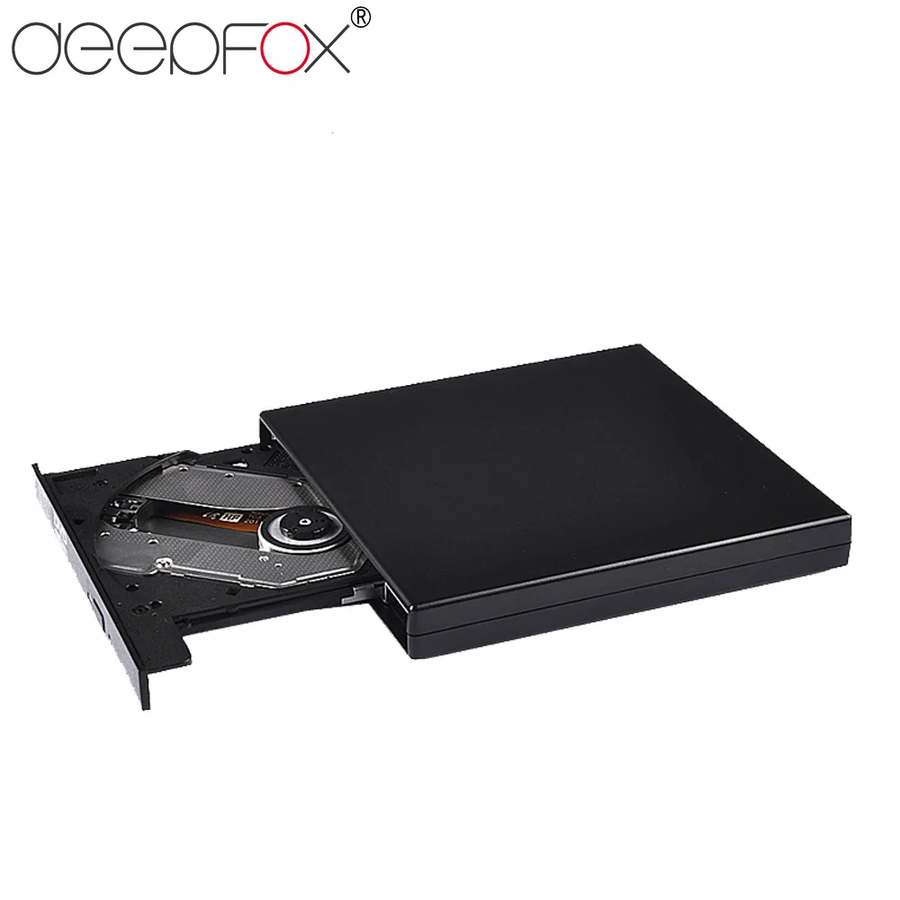 Внешний оптический привод Deepfox usb 2 0 DVD комбинированный с функцией записи для ПК Mac