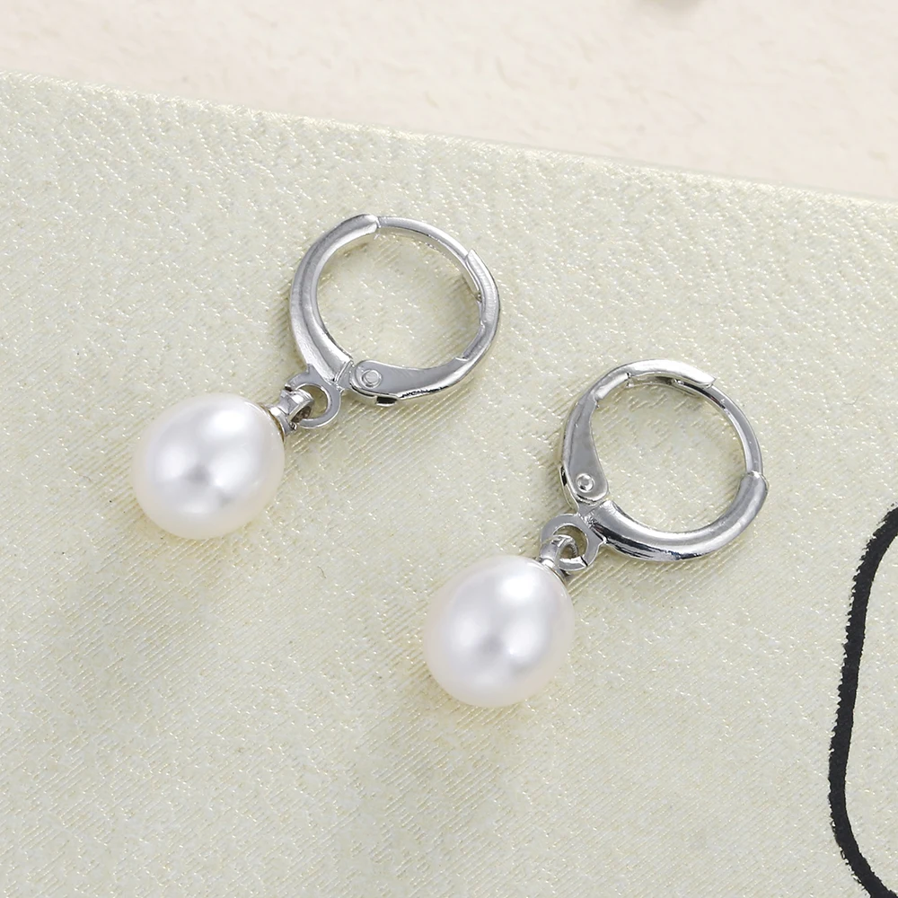 Серьги гвоздики с пресноводным жемчугом 8 9 мм|leverback pearl earrings|leverback earringsdangle earrings |