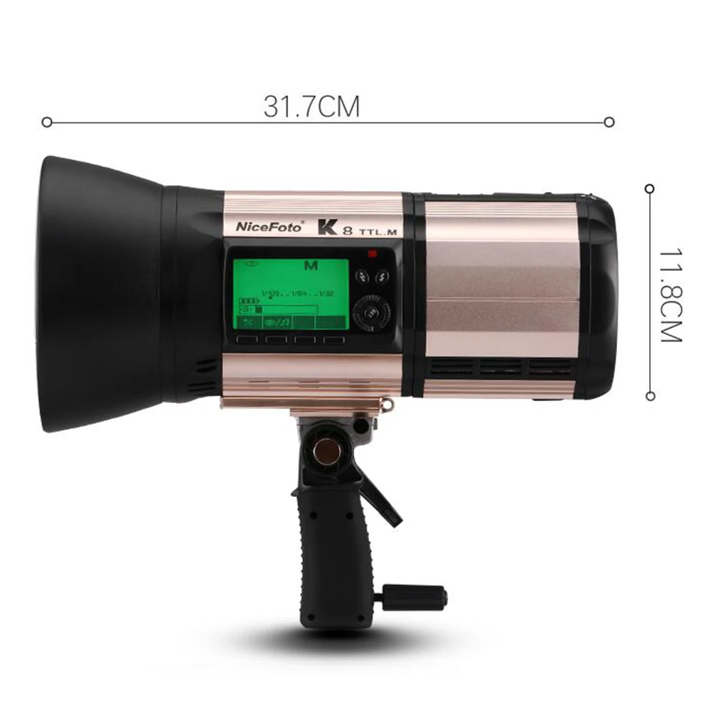 

New NiceFoto 800Ws GN103 TTL HSS 1/8000S 2.4G Wireless Battery Powered Flash 1.8s Fast Recycling for Canon Nikon DSLR Cameras