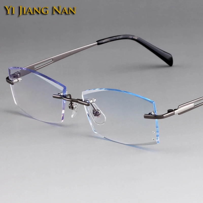 Мужские очки без оправы с алмазной резкой Oculos De Grau Masculino Armacao по рецепту |