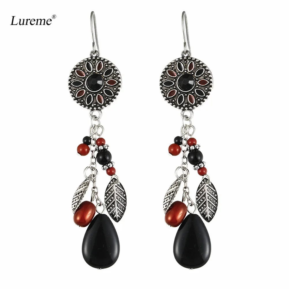 

Женские винтажные круглые серьги Lureme с эмалью и бусинами (er005773)