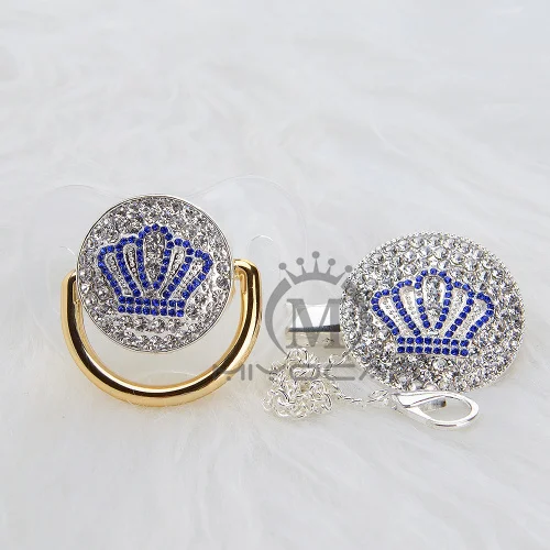 ABCB-1-1 0-6m MIYOCAR Золотой красивый золотой bling Корона соска и соска клип набор BPA бесплатно пустышка bling уникальный дизайн ABCB-1 - Цвет: ABCB-1-1 0-6m