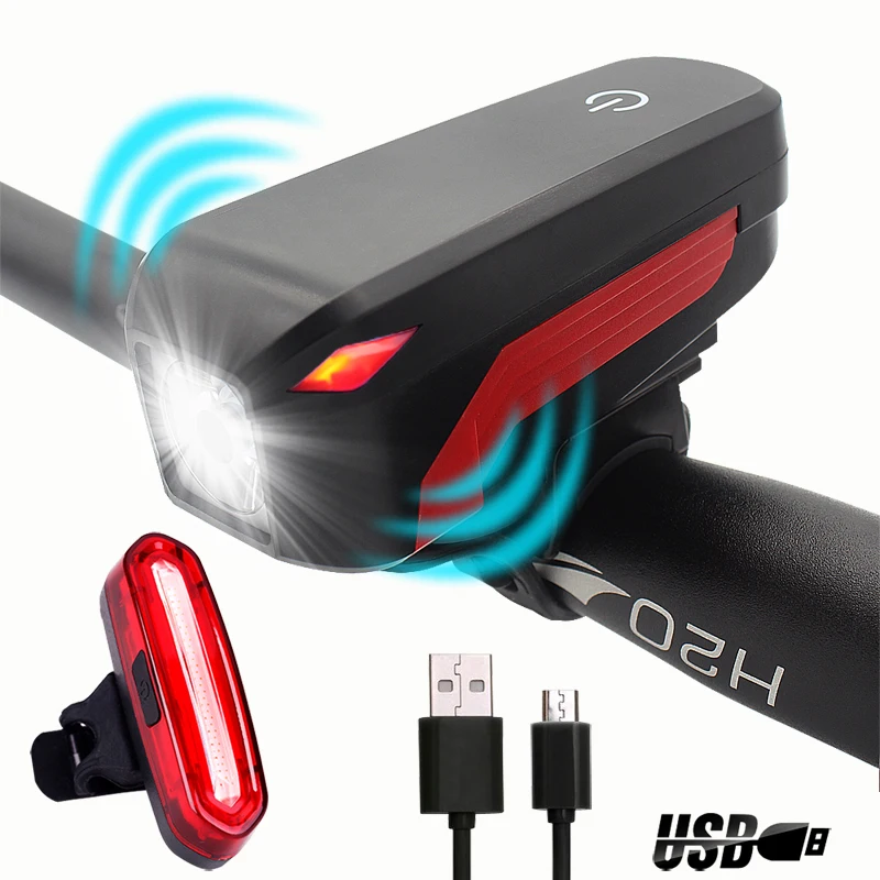Динамик Велосипедный Спорт фар спереди и сзади с 140db рог USB зарядки сенсорный
