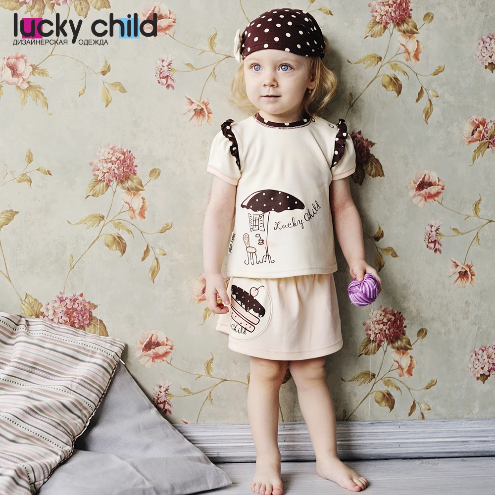 Футболка Lucky Child для девочек (Кафе) [сделано в России доставка от 2-х дней] |
