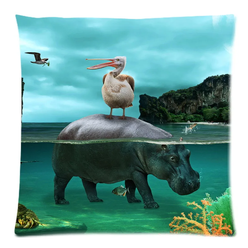 2018 пользовательский чехол для подушки в стиле хиппо наволочка диванной из