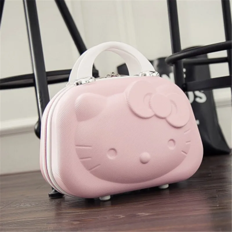 Pink Косметичка, чехол для путешествий с рисунком, переносная Женская сумочка, милый косметический чехол, коробка для макияжа, детский подарок, голограмма - Цвет: Pink