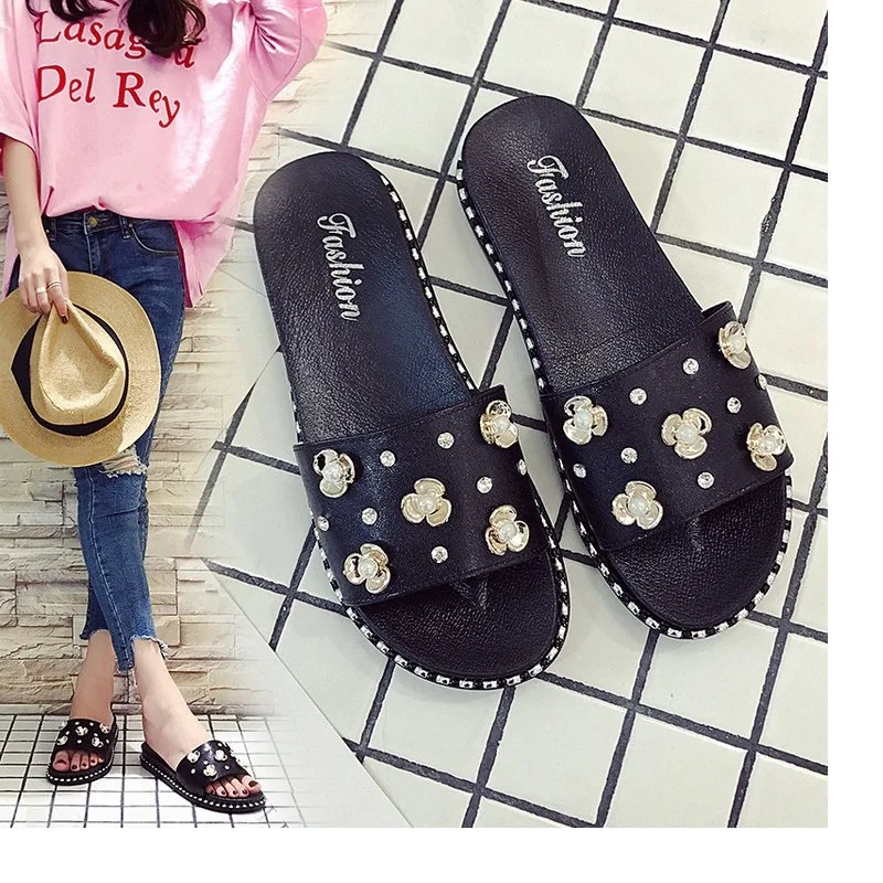 Новинка Летние женские сандалии на плоской подошве и шлепанцы Модные
