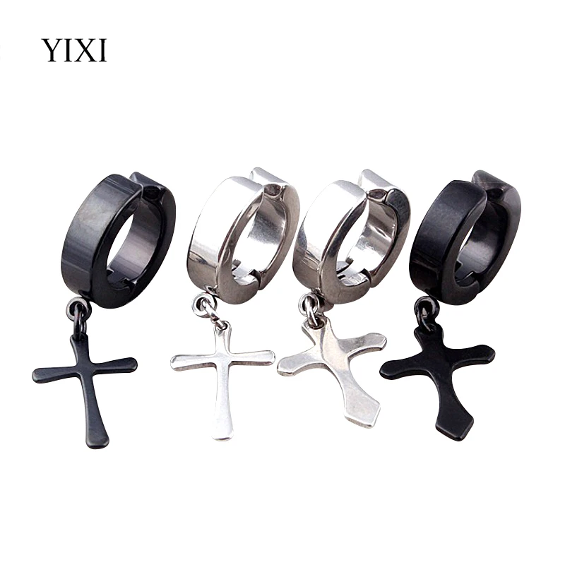 Мужские и женские серьги-каффы YIXI Cross в стиле панк серьги-клипсы без пирсинга
