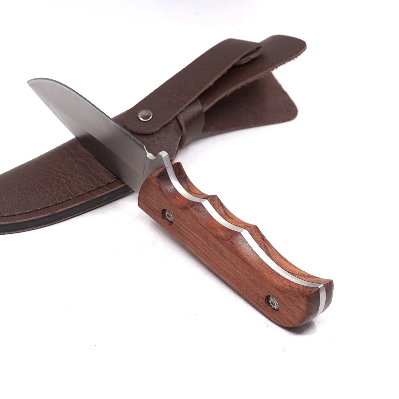 Тактический нож боевой, с фиксированным клинком для выживания и охоты, в комплекте с ножнами для кемпинга и активного отдыха. Прямой клинок, многофункциональный EDC-инструмент.