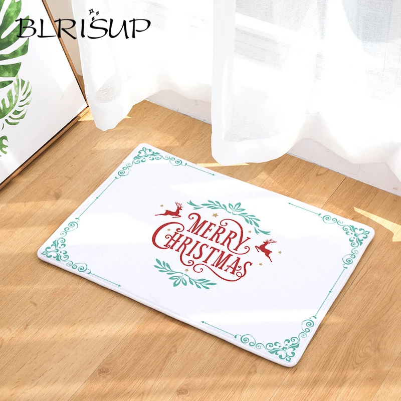 BLRISUP веселый рождественский Коврик противоскользящий пылезащитный напольный