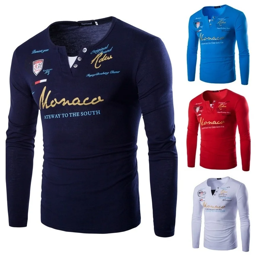 Новая мужская модная футболка с длинным рукавом | Мужская одежда