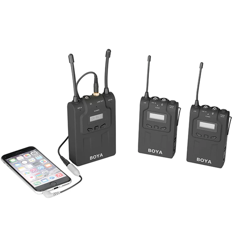 BOYA BY WM8 UHF двойной беспроводной петличный микрофон Systerm Lav интервью Mic 2 Передатчики