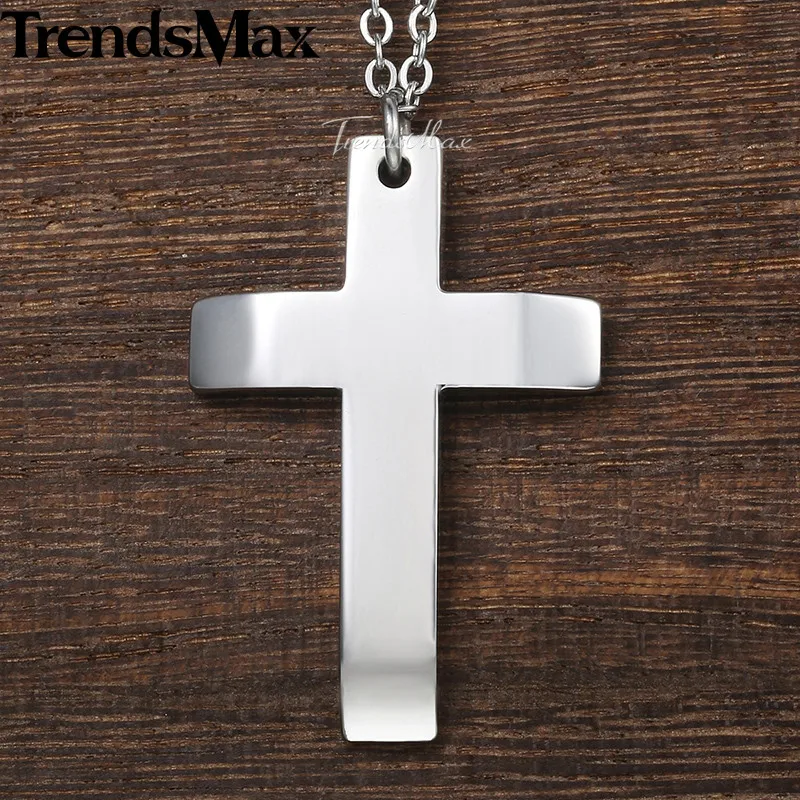 Trendsmax классическое колье с подвеской в виде Креста для мужчин и женщин цепочка из