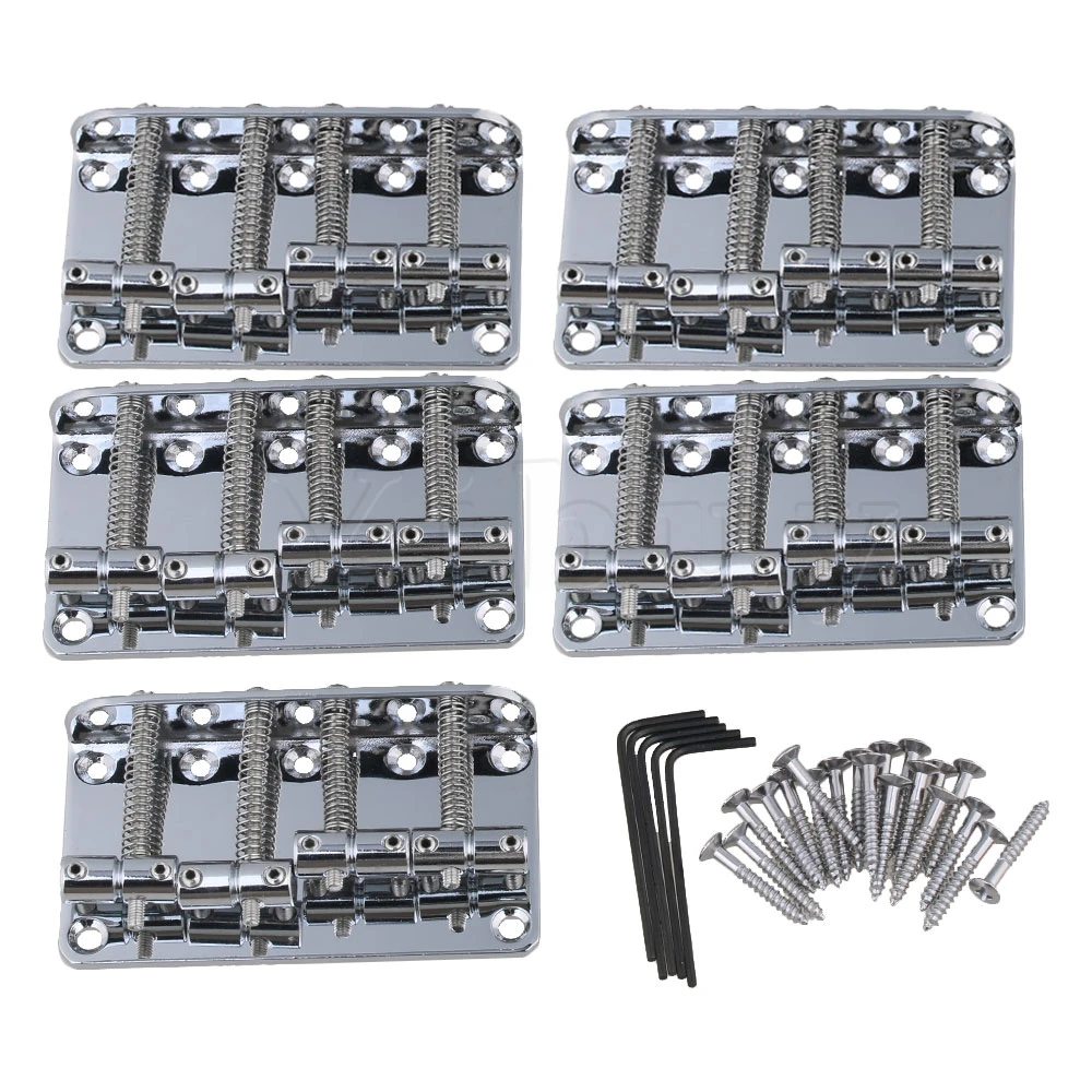 

Yibuy 19mm Space Vintage Metal 4-String Bass Bridge Tailpiece Chrome