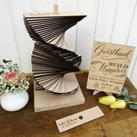 personalize 3d anchnor rustic wedding guest book tower custom wood guest book alternative build memories guestbook