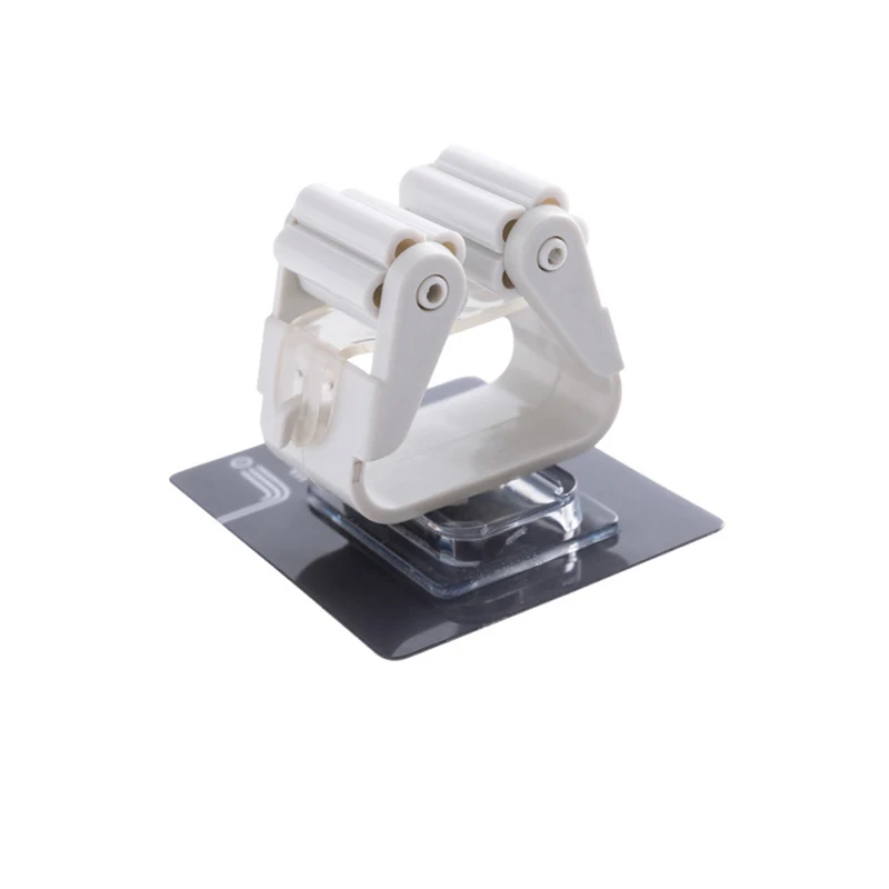 1Pcs White 3 шт., новинка, настенный держатель для швабры, органайзер, крепкий, самоклеющийся, для кухни, ванной комнаты, настенный стеллаж для хранения, зажим для щетки, ковша - Цвет: 1Pcs White