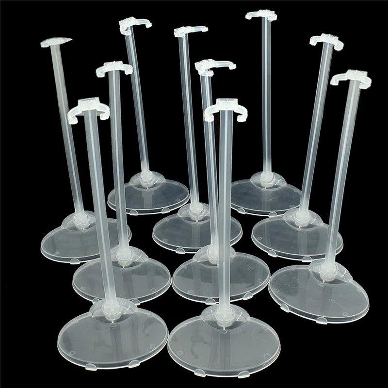 10pcs Transparent Stand Support for Barbie Dolls Clear Color Dolls Toy Stand Support Prop Up Mannequin Model Display