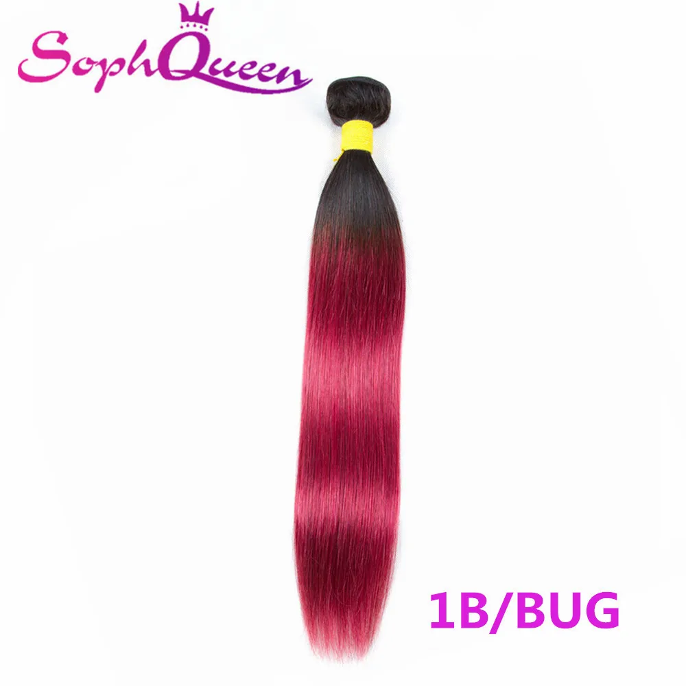 1b-bug Soph queen волосы перуанские прямые предварительно цветные Омбре remy волосы блонд шиньон пучки человеческих волос для наращивания - Цвет: 1b-bug