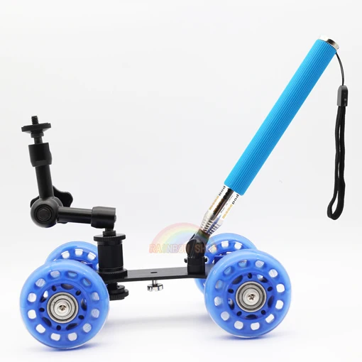 Blue Dolly 3in1 kit 3 в 1 Настольная Фотография тележка+ 7 дюймов Волшебная рукоятка+ ручной рычаг монопод DSLR Rig камера фильм Комплект D7100 750D 70D аксессуары - Цвет: Blue Dolly 3in1 kit