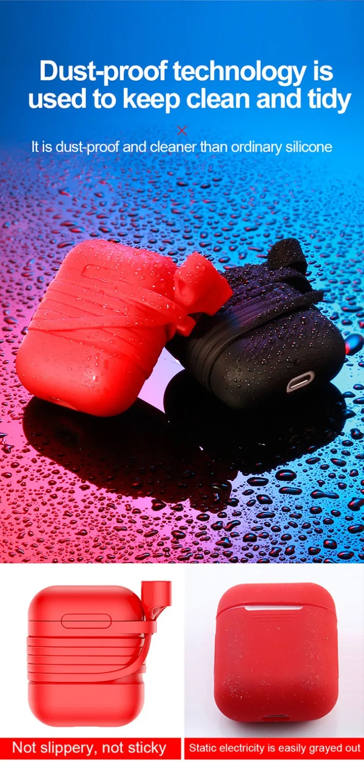 Силиконовый защитный чехол Baseus для Airpods с магнитной веревкой против потери, защитный комплект с подзарядкой для Airpods Air Pod
