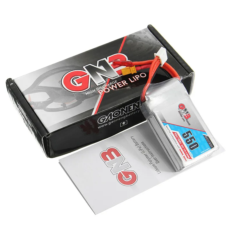 Rechargeable Lipo Battery Gaoneng GNB 11.1V 550mAh 80/160C 3S JST/XT30 Plug | Игрушки и хобби