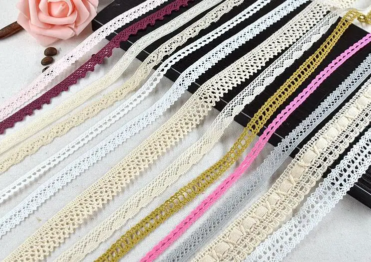 10 метров розовый кружевной ленты вышитые хлопковые кружевные планки DIY лоскутное шитье ручной работы материал ремесло скрапбук торговля