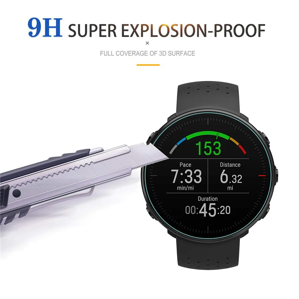 Защита для экрана закаленное стекло POLAR Vantage M Smartwatch 9H 2.5D прозрачная