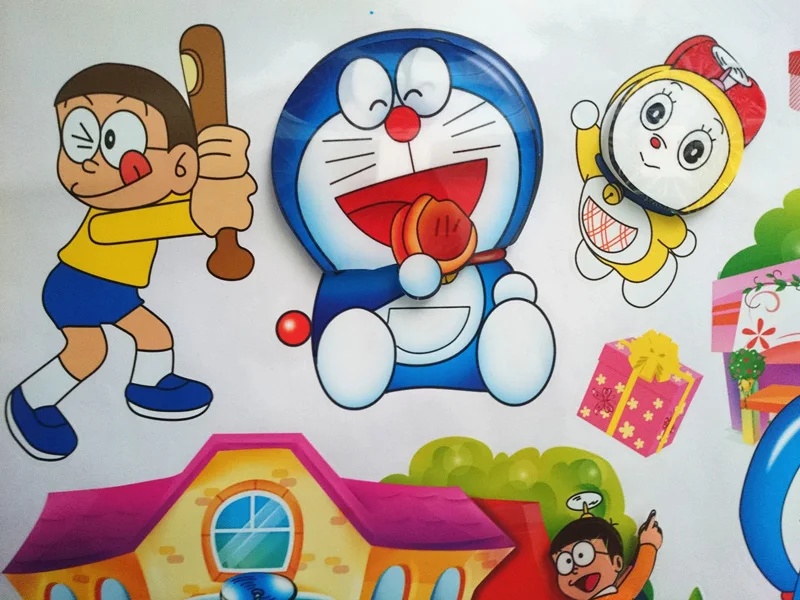 3D мультфильм Дораэмон девушка Наклейка на стену украшение дома настенные