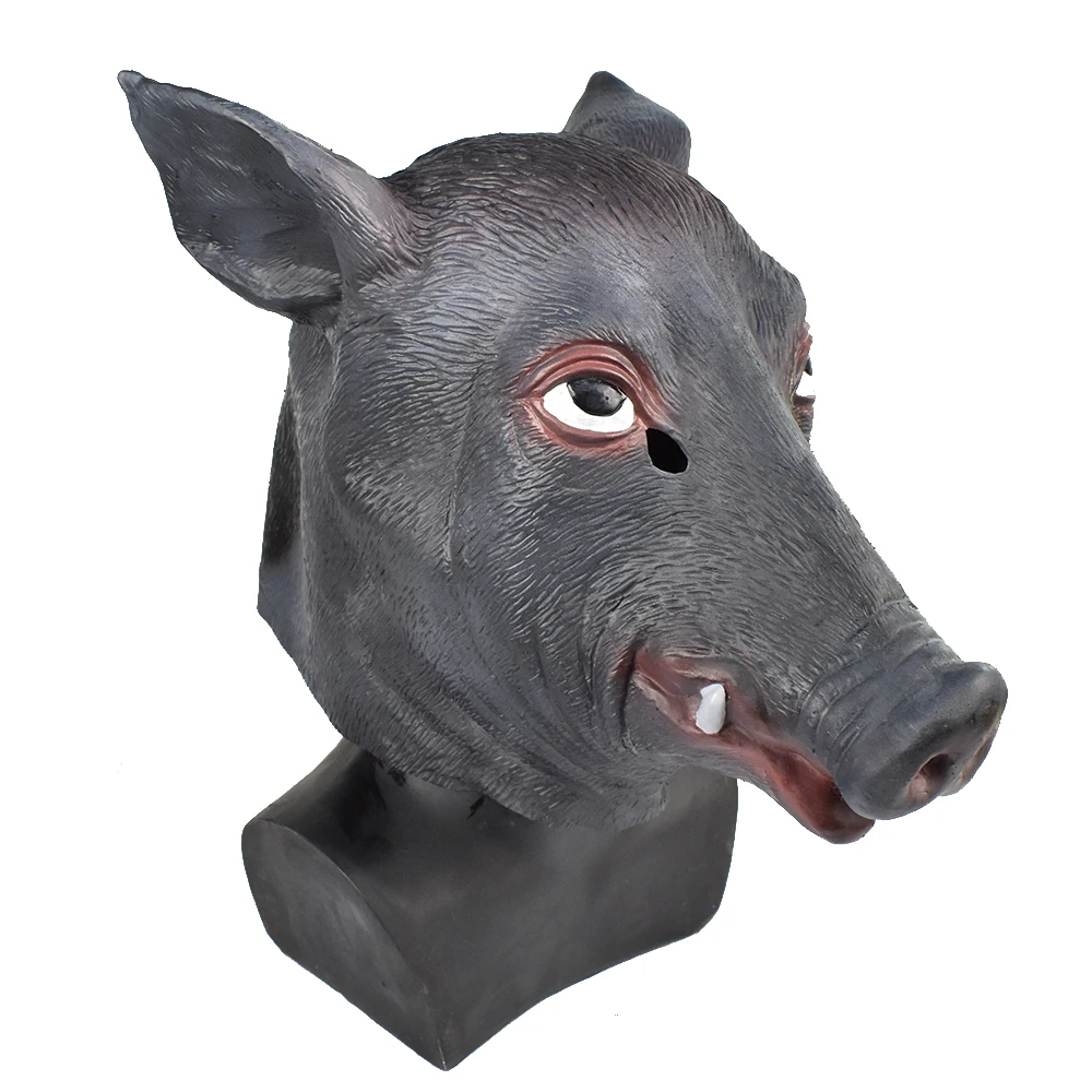 Маска с животными ручной работы Реалистичная латексная маска свиньи на всю