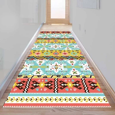 

Else Aztec Green Blue Arrow Ethnic Design 3d Print Non Slip Microfiber Washable Long Runner Mat Floor Mat Rugs Hallway Carpets