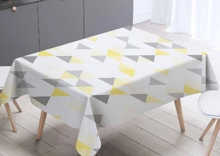 В скандинавском стиле серого и желтого цвета скатерть с 3d принтом икат моющаяся