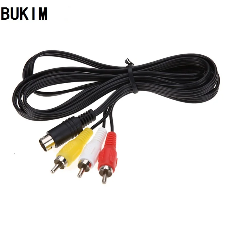 

BUKIM 10 PCS Hot Sale 1.8M 10 pins Audio Video AV Cable For Sega For Saturn A/V RCA Connection Cord