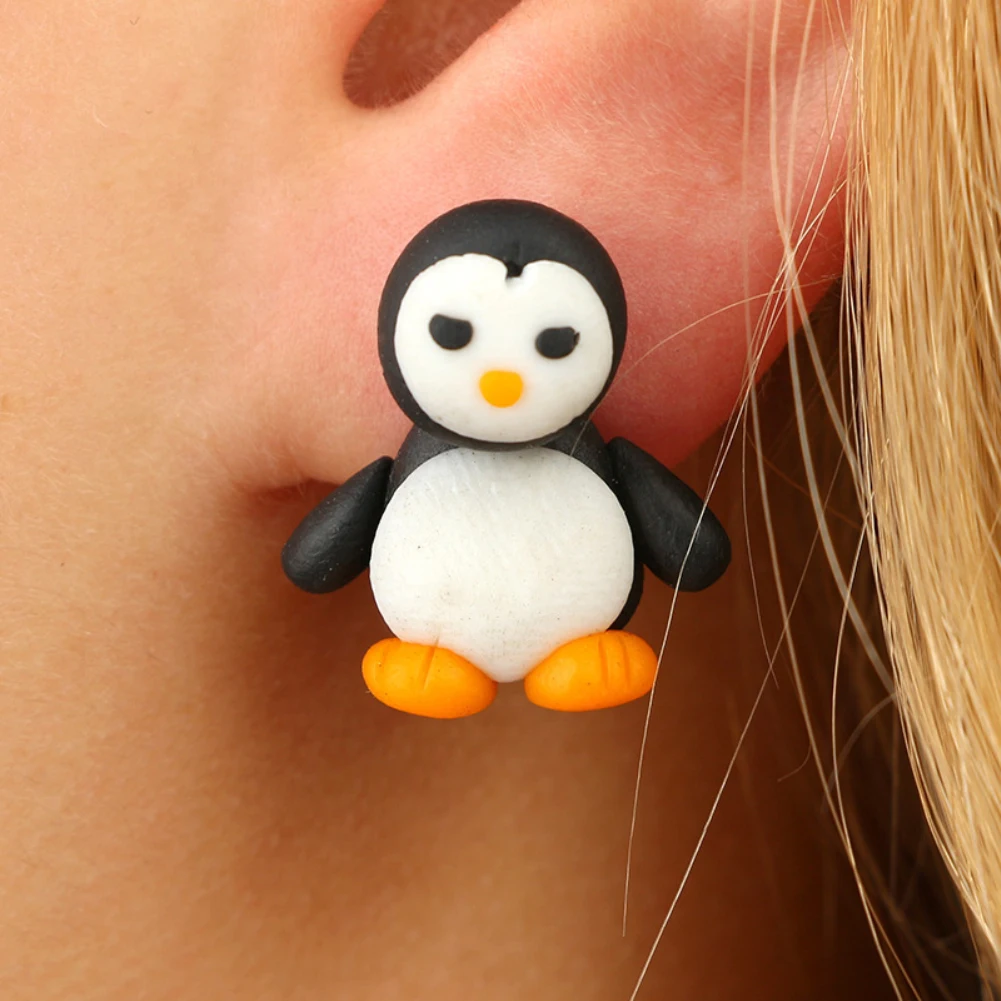 Женские серьги гвоздики в виде бегемота собаки пингвина|earrings jewelry|women earringsear studs |
