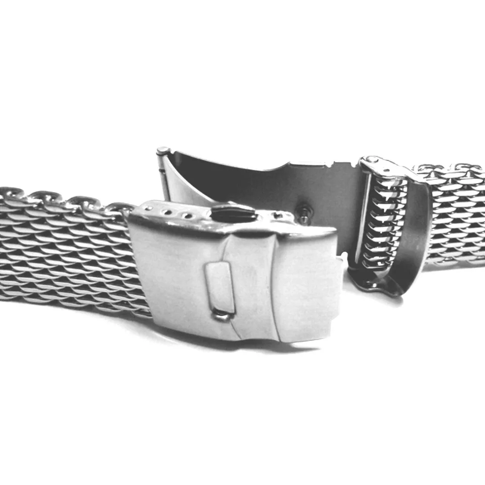 Браслет из нержавеющей стали с сеткой Shark Mesh модный серебристый браслет для часов