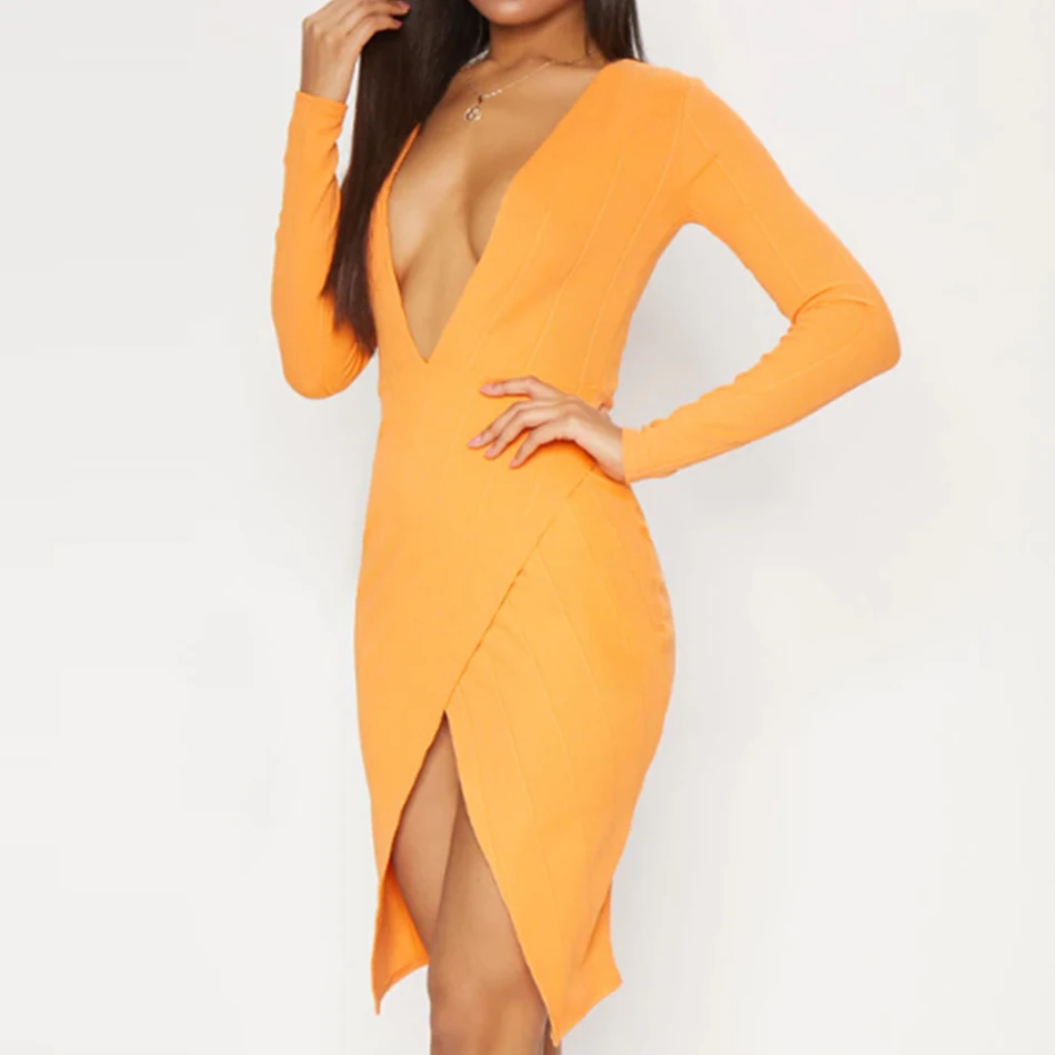 ADYCE 2019 новое летнее женское Бандажное Платье Vestidos сексуальное с длинным рукавом