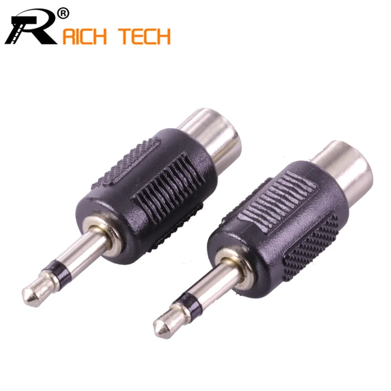 3 шт. RCA Jack разъем для Jack 3,5 мм моно штекер Адаптер никелированное качество пластик аудио RCA штекер