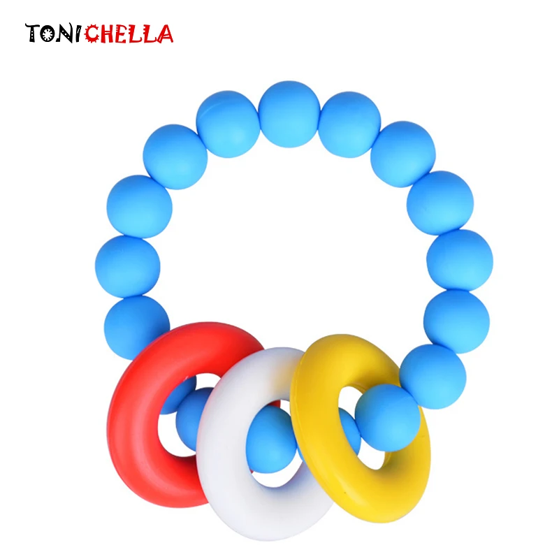 TONICHELLA Baby Chewy зубное кольцо игрушки Красочный органический Прорезыватель зубов