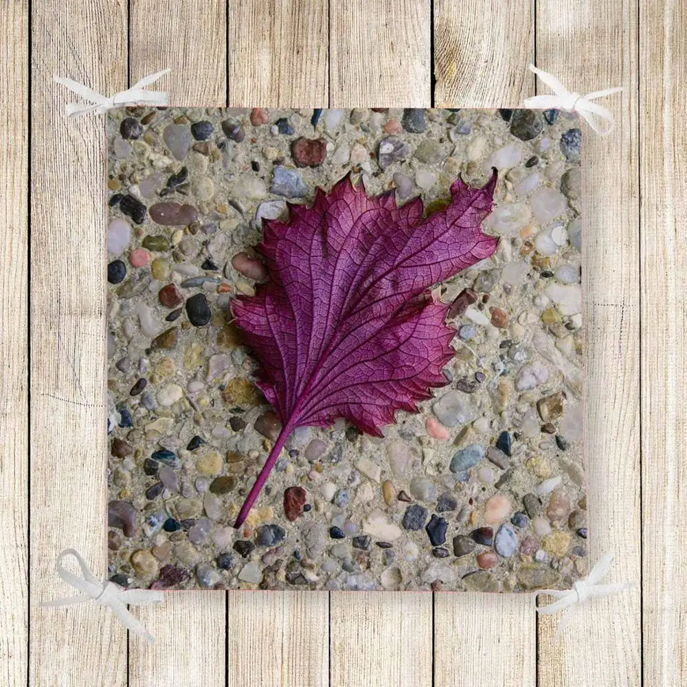 

Else Brown Pebble Road on Purple Leaf 3d Print Chair Pad Seat Cushion Soft Memory Foam Full Lenght Ties Non Slip Washable Zipper