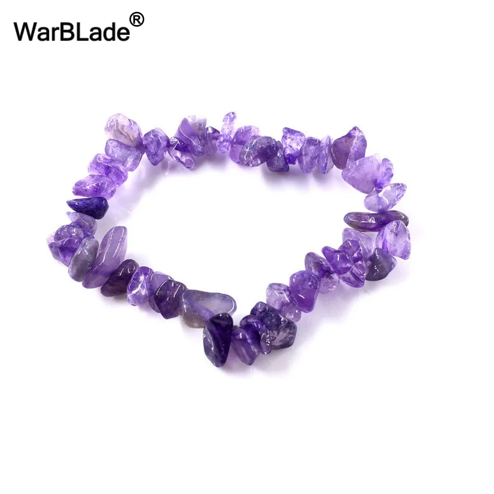 Amethyst WarBLade 10 шт. натуральный браслет с драгоценным камнем стрейч чип бусины самородки гранат кристалл черный оникс Amazon браслет браслеты для женщин - Окраска металла: Amethyst