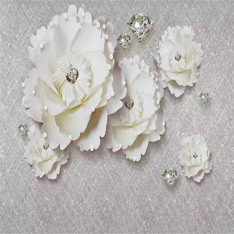 Atmospheric peony soft diamond jewel wall background professional production mural wholesale wallpaper poster photo | Обустройство