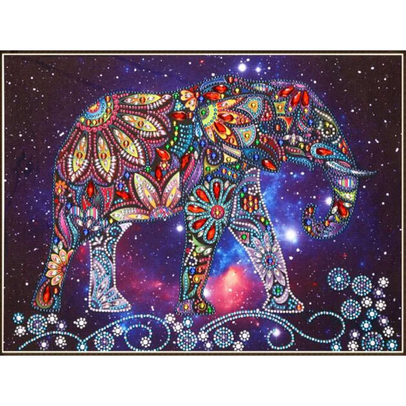 

Diamond Painting Animal Cross Stitch Special Shaped Diamond Mosaic Elephant Pattern Rhinestone Canvas Size 36x46cm Home Decor