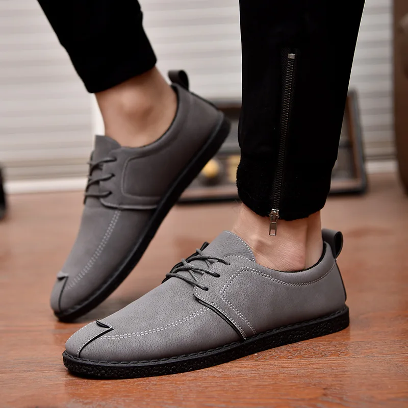 Новинка 2018 года мужская повседневная обувь из искусственной кожи Модные дышащие